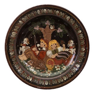 Swiss Ceramic Wall Plate by Kohler Biel Pottery, 1950s For Sale