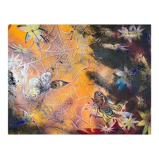 Mason RaderContemporary Surrealist Spray Paint Painting Mixed Media, The Trap, Mason Rader, 1995 For Sale