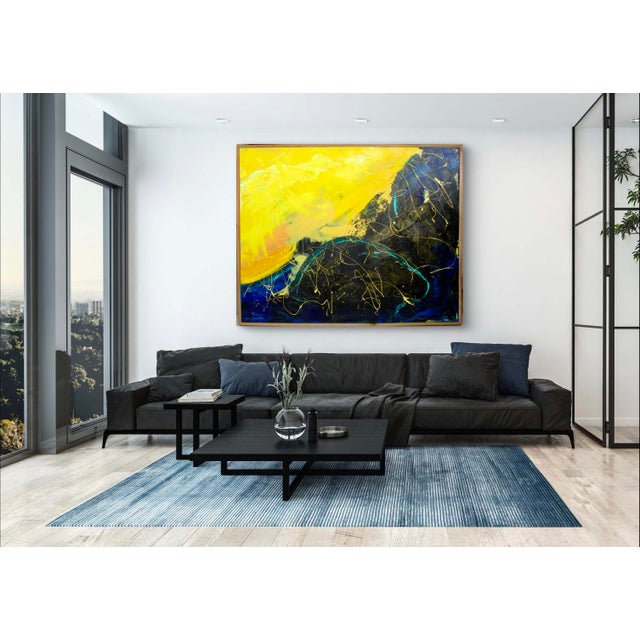 Wood Expressionist Abstract Painting, Solar Flares - Mixed Media For Sale - Image 7 of 12