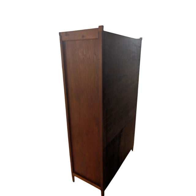 Antique Oak Glass Display Cabinet – Industrial Country Store Vitrine, Bookcase For Sale - Image 11 of 18