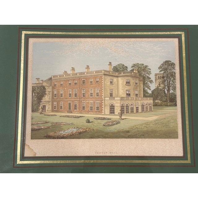 Late 19th Century Framed Original English Antique Print - View of Clifton Hall For Sale - Image 14 of 15