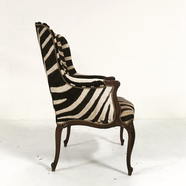 Vintage English Zebra Wingback Chair Chairish