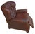 Vintage Ethan Allen Cromwell Tufted Genuine Leather Recliner. It features a classic, cocooning Chesterfield-style design,...