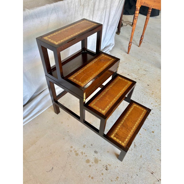 Mid 20th Century 20th Century English Walnut Metamorphic Library Steps Side Table For Sale - Image 5 of 12