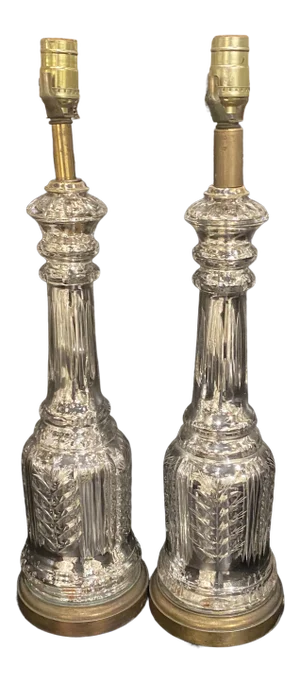 1930’s Mercury Glass Lamps - A Pair