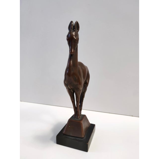 Vintage Coppered Ceramic Roe Deer Figurine, Italy, 1930s For Sale - Image 6 of 10