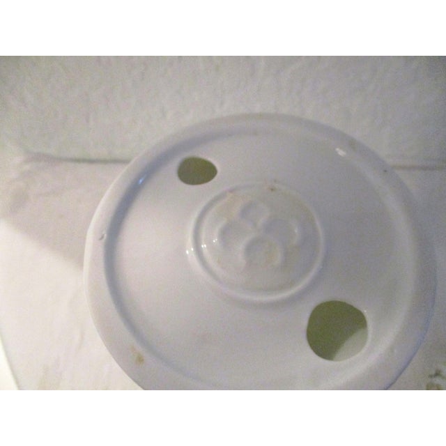 1960s Mid-Century Porcelain Poinsettia & Holly Candle Holders, a Pair For Sale - Image 5 of 6