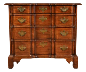 Late 20th Century Century Furniture Chippendale Solid Mahogany Block Front Chest of Drawers