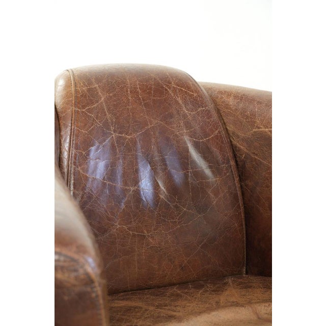 Cognac-Colored Cowhide Aviator Armchair For Sale - Image 12 of 13