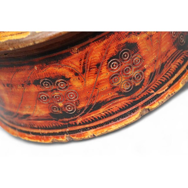 Handpainted Wooden Lacquerware Spice Box, 1950s For Sale - Image 10 of 14