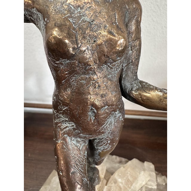 Simone Di Gesaro, Figurative Sculpture, 1920s, Bronze on Quartz Base For Sale - Image 3 of 13