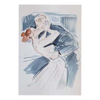 Agapi Wieruszewska, Kiss, Watercolour on Paper, 2025 For Sale