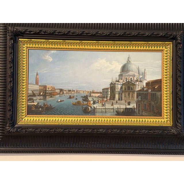 Primary Piece : Manner of : Giovani Antonio Canal “ Canaletto “ 1697 – 1768 Venice View Santa Maria della Salute Oil on...