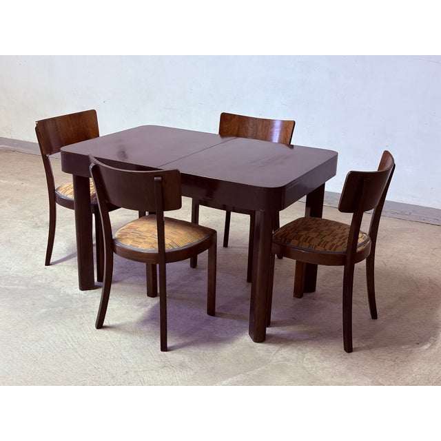 Dining Table and Chairs from Thonet, 1940s, Set of 5, in Very Good conditions. Designed 1920 to 1949 This piece has an...