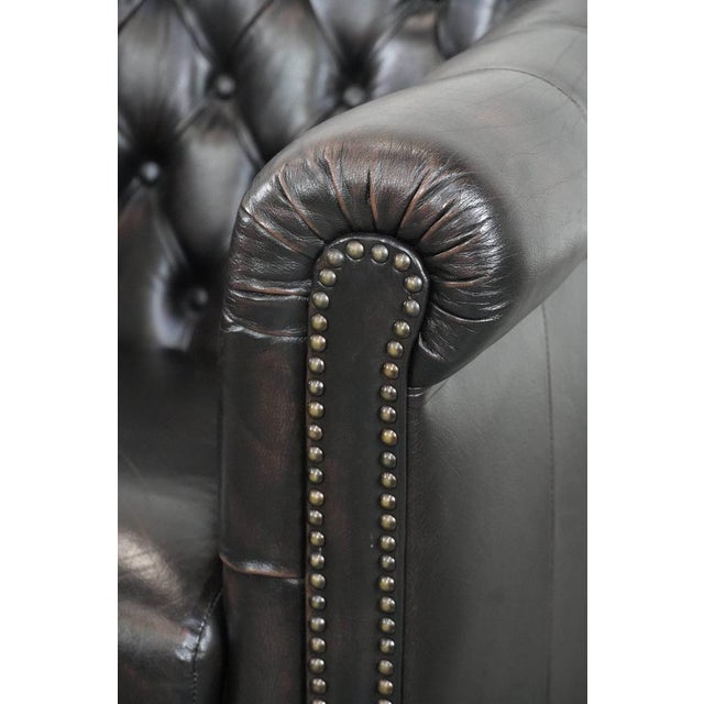 Chesterfield Club Chair in Cowhide Leather For Sale - Image 10 of 15