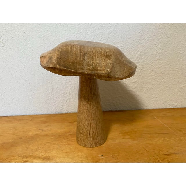 Handmade Carved Hardwood Mushroom For Sale - Image 4 of 7