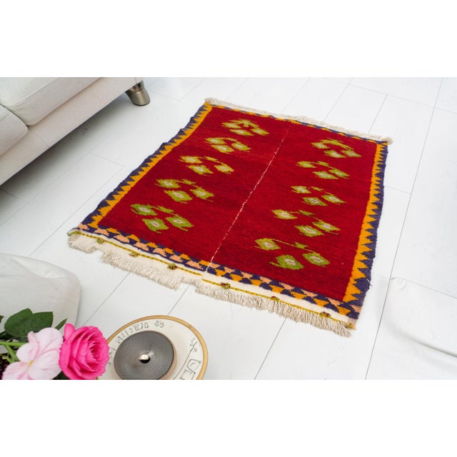 1950s Colorful Anatolian Decorative Wool Carpet For Sale - Image 5 of 10