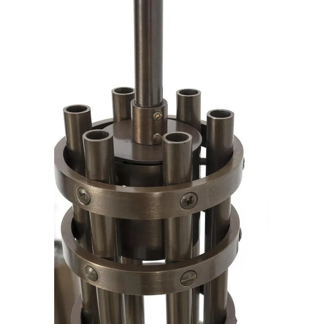 Vintage Brutalistic Bronze Chandelier For Sale - Image 6 of 9