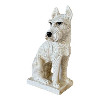 1974 Cast Plaster Terrier Dog Sculpture by Gallery Creations For Sale