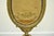 Antique French Louis XVI XV Carved Giltwood Green & Gold Oval Fireplace Screen For Sale - Image 4 of 10