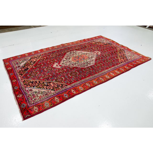 Red Red Vintage Persian Kashan Allover Designed Wool Rug For Sale - Image 8 of 8