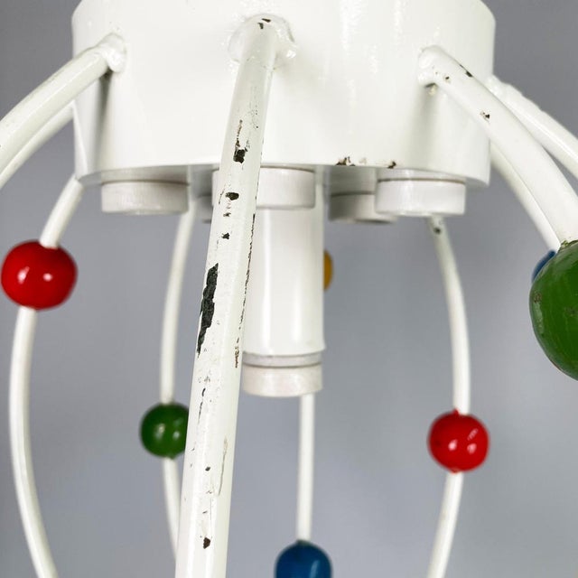 Mid-Century Italian Chandelier with Colored Spheres, 1940s For Sale - Image 9 of 17
