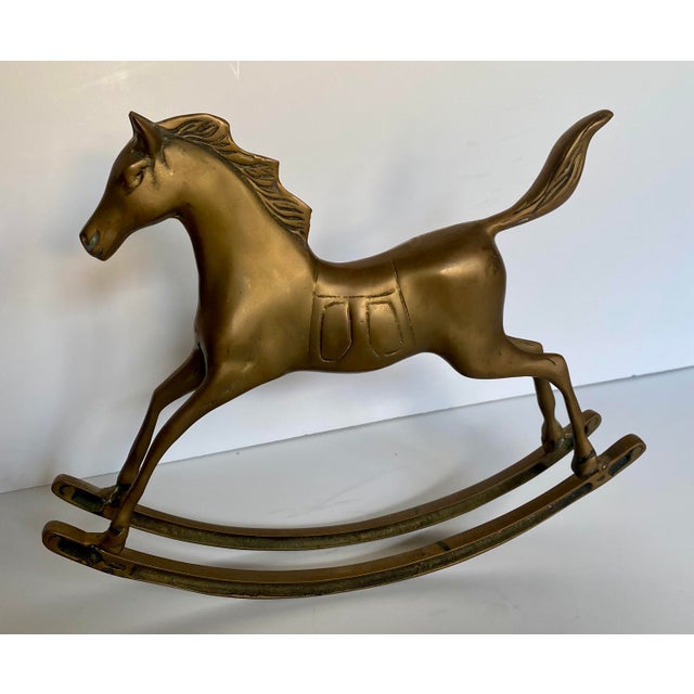 Vintage Large Brass Rocking Horse Chairish