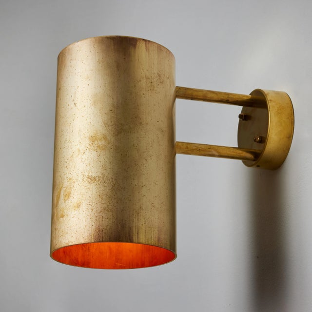 Mid-Century Modern Large Hans-Agne Jakobsson C 627 'Rulle' Raw Brass Outdoor Sconce For Sale - Image 3 of 12