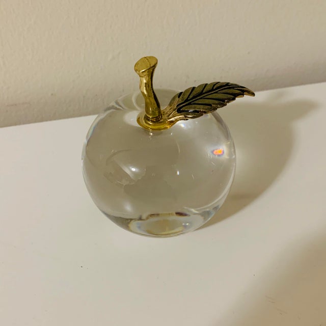 Vintage Glass Apple Paperweight Chairish