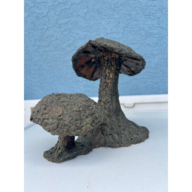 Vintage Copper Sculpture of Mushrooms For Sale - Image 4 of 12
