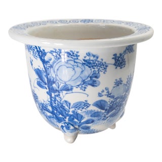 Mid-Century Japanese Blue and White Arita Jardiniere Planter Cachepot For Sale
