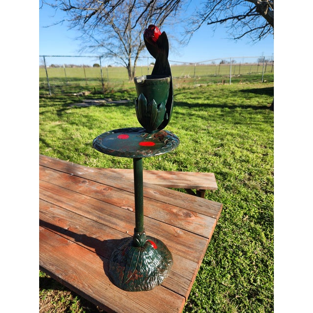 Art Nouveau Late 19th Century Art Nouveau Tulip Smokers Stand & Ashtray by Scroll Art Co For Sale - Image 3 of 12