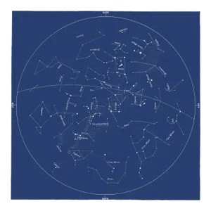 Square Vintage Minimal Star Map With Constellations
