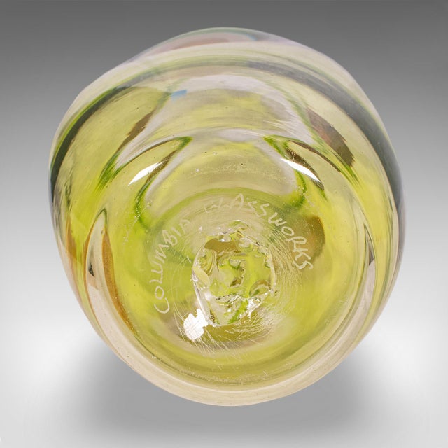 Vintage Art Vase, English, Blown Glass, Display Sleeve, Columbia Glassworks For Sale - Image 10 of 10