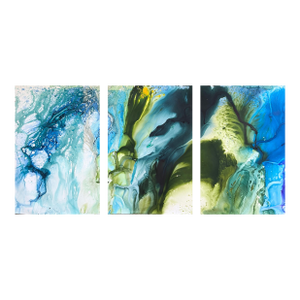 Contemporary Abstract Ink on Paper "Bois De Boulogne 2 (Triptych)" by Martin Reyna