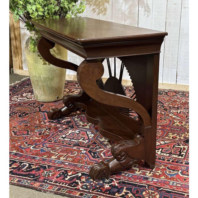 Louis Philippe Indonesian Teak Dismountable Console Table, 1950s For Sale - Image 12 of 18