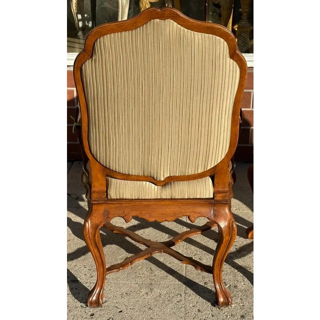 2000 - 2009 Therien Workshops for Dessin Fournir Italian Walnut Arm Chair - Venetian For Sale - Image 5 of 6