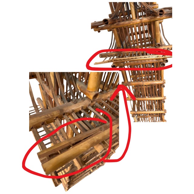 Vintage Bamboo Pagoda Standing Etagere / Bar Display Shelf, Wine Rack, Tiki Display Shelf For Sale - Image 4 of 12