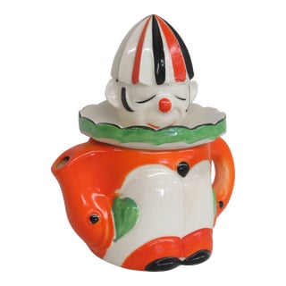 Takito Japan Clown Figural Juicer Reamer Orange Green Hand Painted Ceramic 4729b For Sale