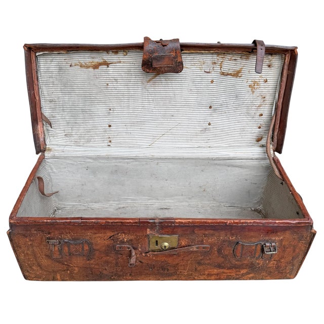 19th Century Leather Portmanteau for Dutch Oil Tycoon Sir Henri Deterding For Sale - Image 14 of 17
