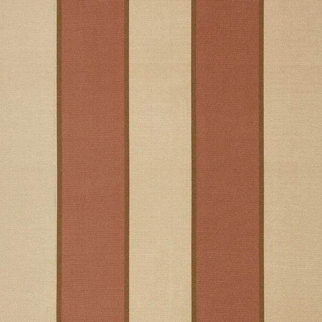 Sample - Schumacher Montebello Stripe Fabric in Tuscan For Sale