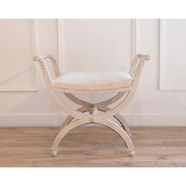Gustavian (Swedish) 18th Century Gustavian stool with handles, scraped to original paint For Sale - Image 3 of 9