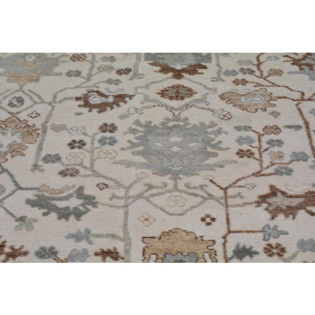 2010s New Oushak Hand Knotted Wool Rug, 7'7x9'7 For Sale - Image 5 of 6
