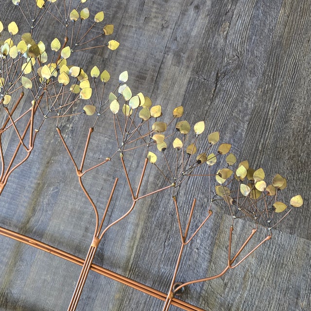 Mid-Century Organic Modern Curtis Jeré Brass Tree Wall Sculpture, 57" For Sale - Image 15 of 18