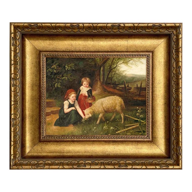 My Pet Lamb Framed 8x10" Reproduction Print on Canvas For Sale