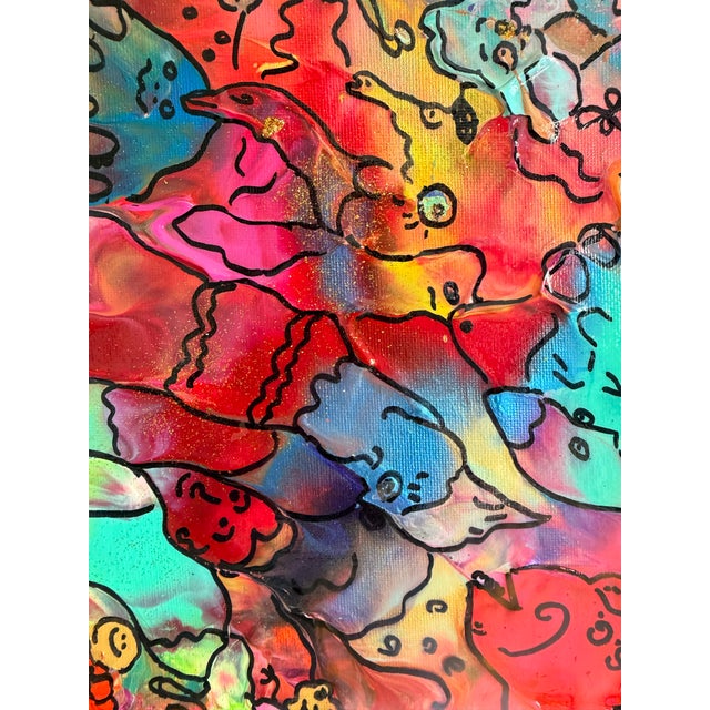 "Hidden Friends" is an original acrylic painting by contemporary American-based artist Serg Graff, whose imaginative...