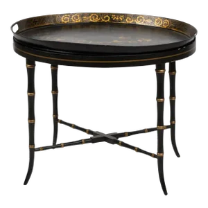 19th Century English Tole Tray Table