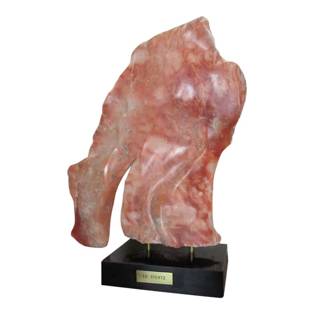 Ed Stertz Salmon Marble Table Sculpture For Sale