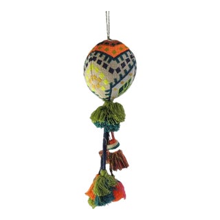 Indian Woven Christmas Tree Ornament With Hanging Tassels For Sale