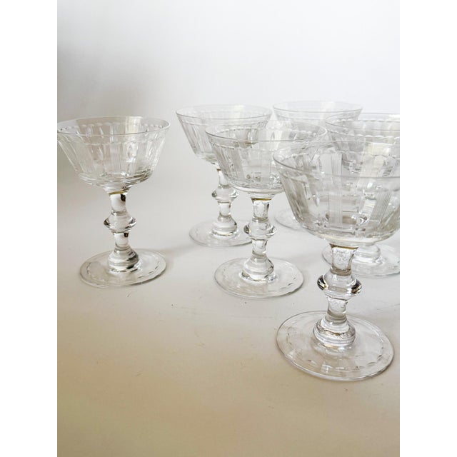 1940s t.g. Hawkes Cut Crystal Champagne Sherbet Coupes, Set of 10 For Sale - Image 13 of 15